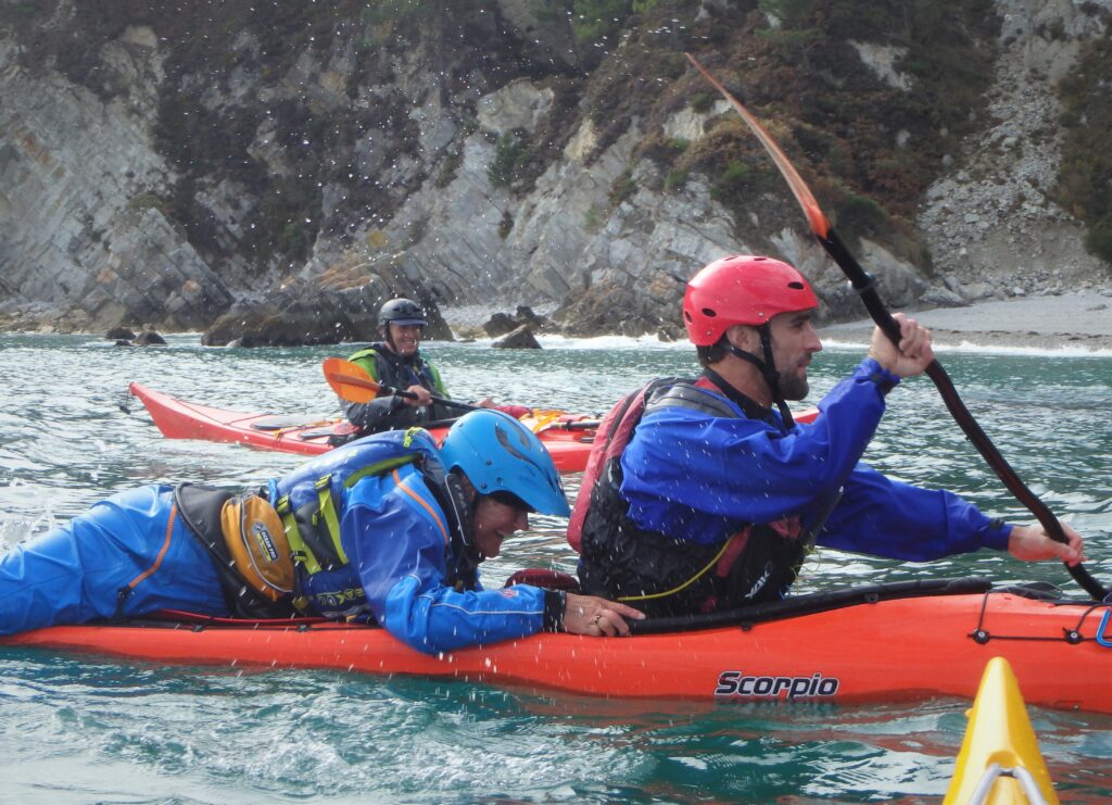 Sea kayak back deck rescue 